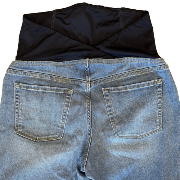 Isabel Maternity by Ingrid Isabel Distressed Raw Hem Blue Jeans Pants size 6 - Picture 4 of 6